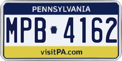 PA license plate MPB4162