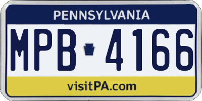 PA license plate MPB4166