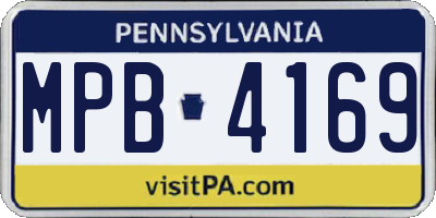 PA license plate MPB4169