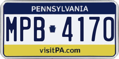 PA license plate MPB4170