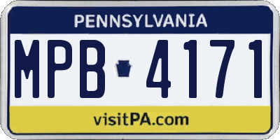 PA license plate MPB4171