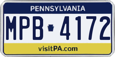 PA license plate MPB4172