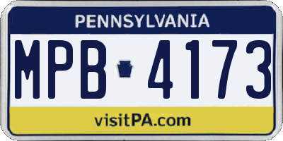 PA license plate MPB4173