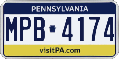PA license plate MPB4174