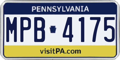 PA license plate MPB4175
