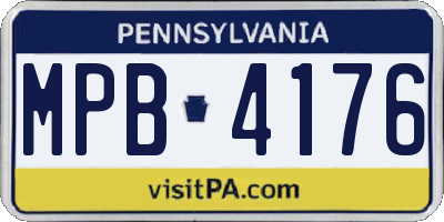 PA license plate MPB4176