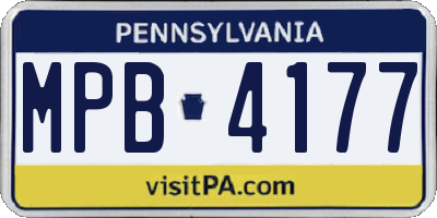 PA license plate MPB4177