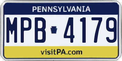 PA license plate MPB4179