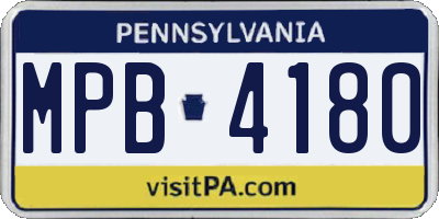 PA license plate MPB4180
