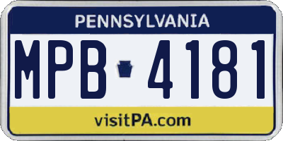 PA license plate MPB4181
