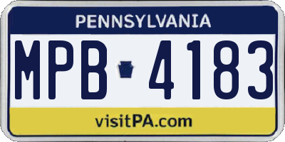 PA license plate MPB4183