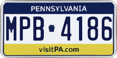 PA license plate MPB4186