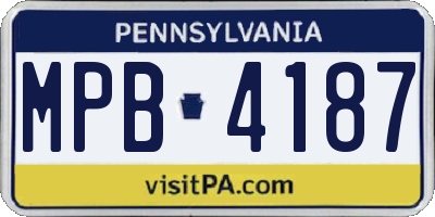 PA license plate MPB4187