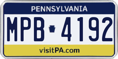 PA license plate MPB4192