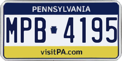 PA license plate MPB4195