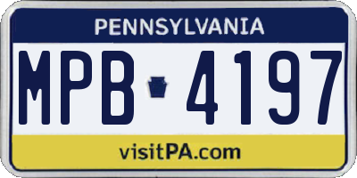 PA license plate MPB4197