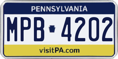 PA license plate MPB4202
