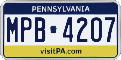 PA license plate MPB4207