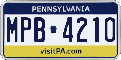 PA license plate MPB4210