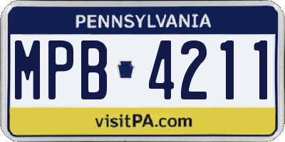 PA license plate MPB4211