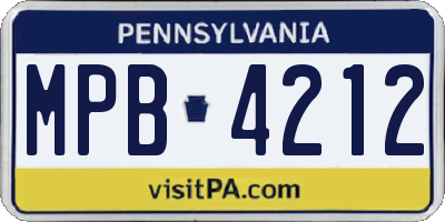 PA license plate MPB4212