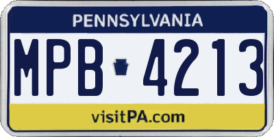 PA license plate MPB4213