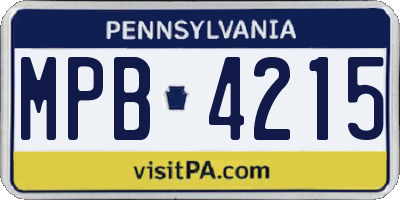 PA license plate MPB4215