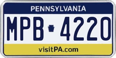 PA license plate MPB4220