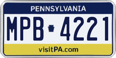 PA license plate MPB4221
