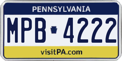 PA license plate MPB4222