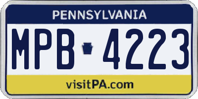 PA license plate MPB4223