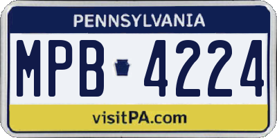PA license plate MPB4224