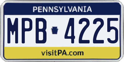 PA license plate MPB4225
