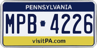 PA license plate MPB4226