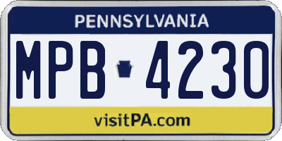 PA license plate MPB4230