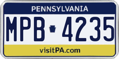 PA license plate MPB4235