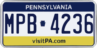 PA license plate MPB4236