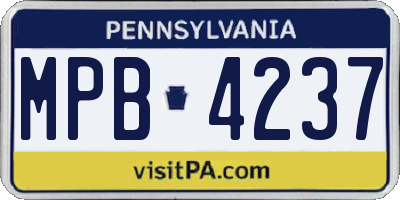 PA license plate MPB4237