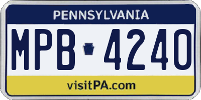 PA license plate MPB4240