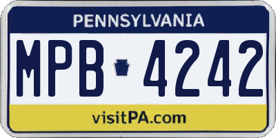 PA license plate MPB4242