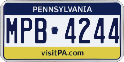PA license plate MPB4244