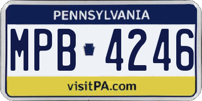 PA license plate MPB4246