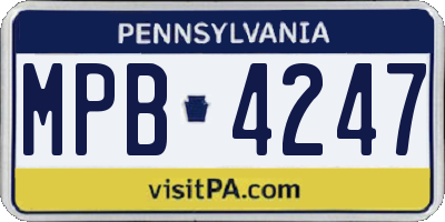 PA license plate MPB4247