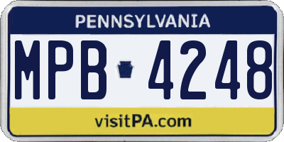 PA license plate MPB4248
