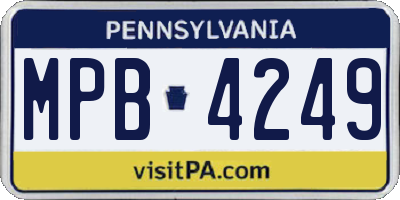 PA license plate MPB4249