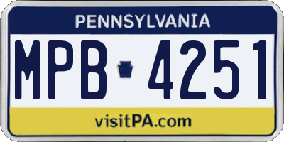 PA license plate MPB4251