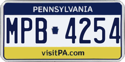 PA license plate MPB4254