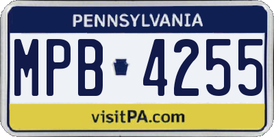 PA license plate MPB4255