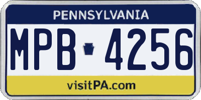 PA license plate MPB4256