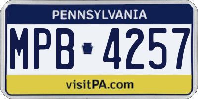 PA license plate MPB4257